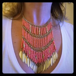 Peach and Gold Necklace
